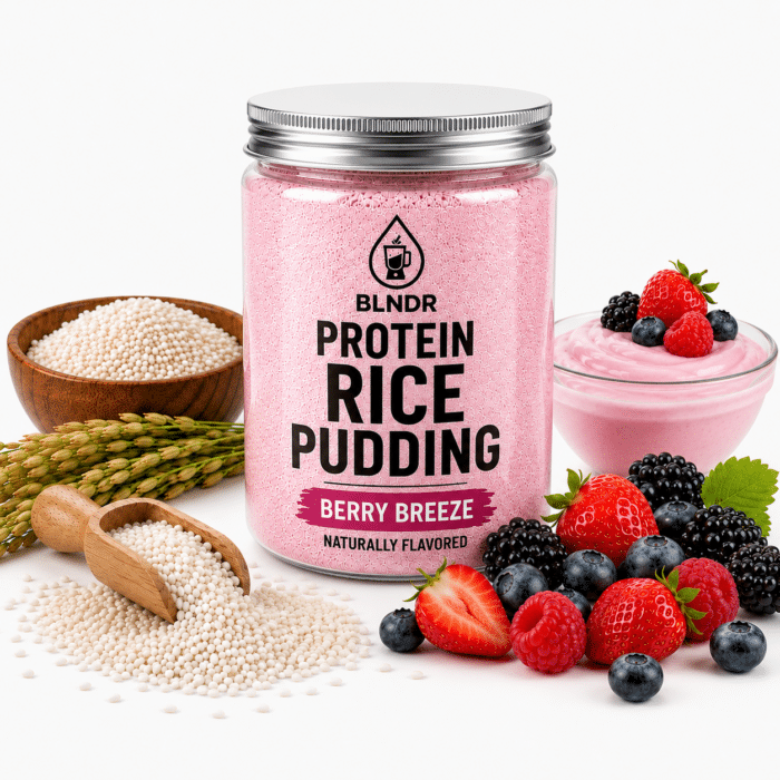 BERRY BREEZE PROTEIN RICE PUDDING 1 Protein rice pudding with berries