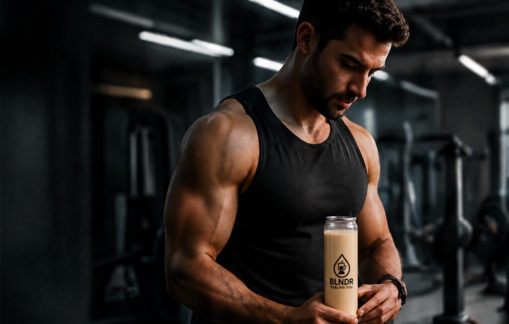 gym post work out protein shakes and cookie